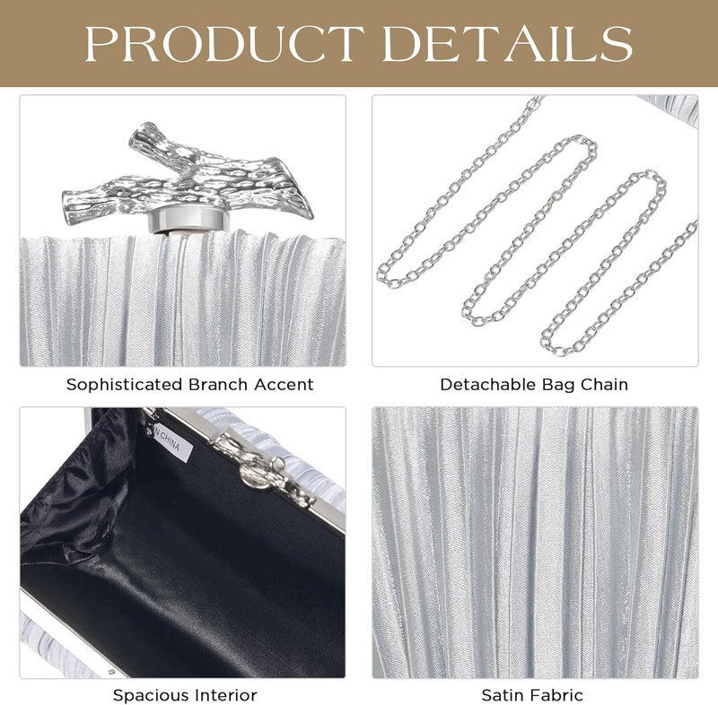 CHUNLI Clutch Purses for Women Evening/Wedding Chic Woven Bag Formal PU Leather Purse Designer Handbags for Women - Image 3